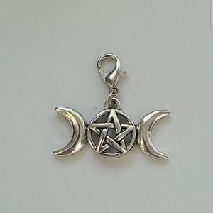 Triple moon wicca planner charm clipon pagan